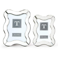 Scalloped Cut Mirror Photo Frames (Set of 2)