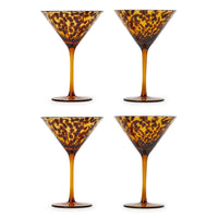 Tortoise Print Martini Glass (Set of 4)