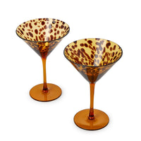 Tortoise Print Martini Glass (Set of 4)