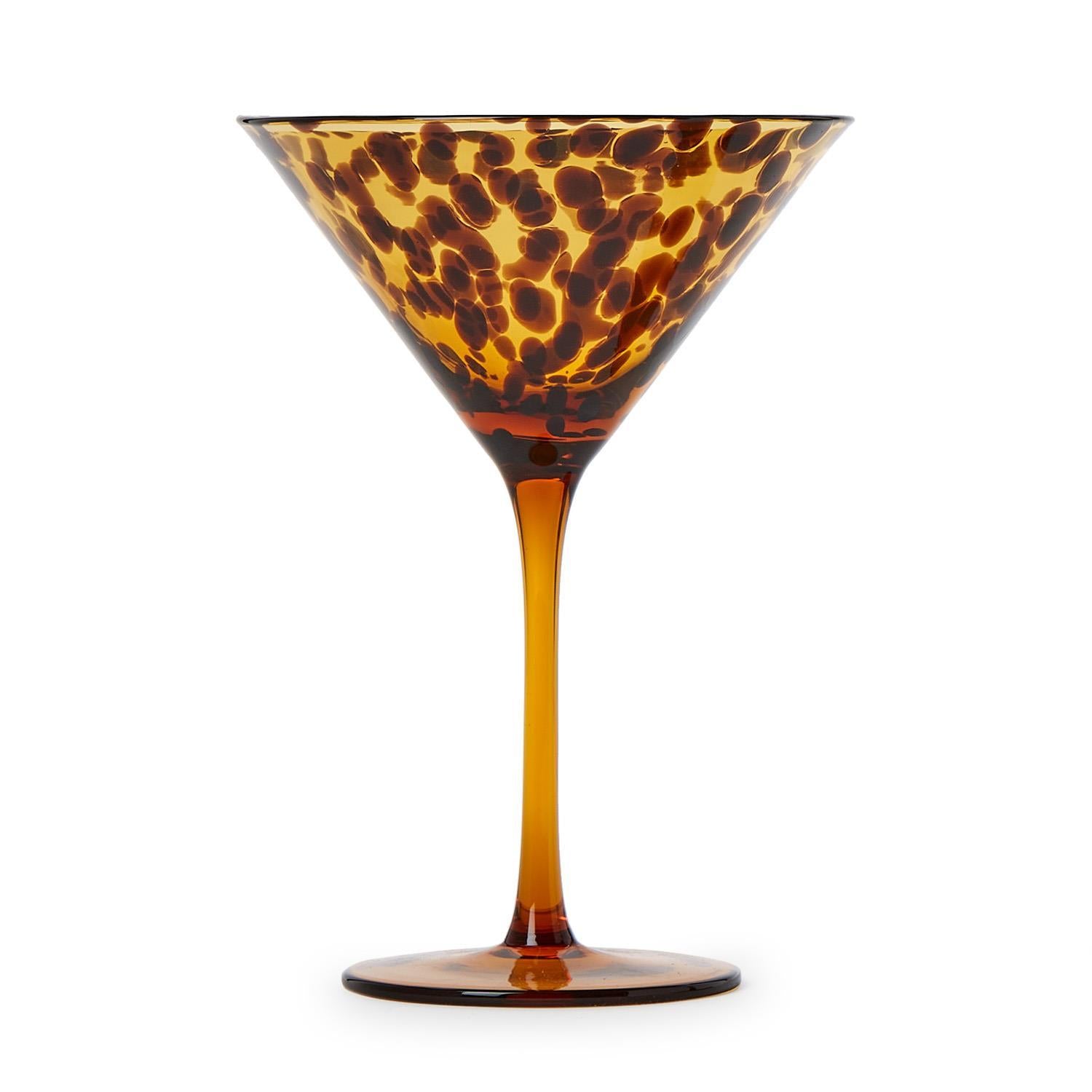 Tortoise Print Martini Glass (Set of 4)