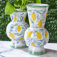 Hand-Painted Lemon Vases (Set of 2)