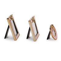 Pink Enamel Mini Frames with Gold Metal Bow Accent (Set of 3)