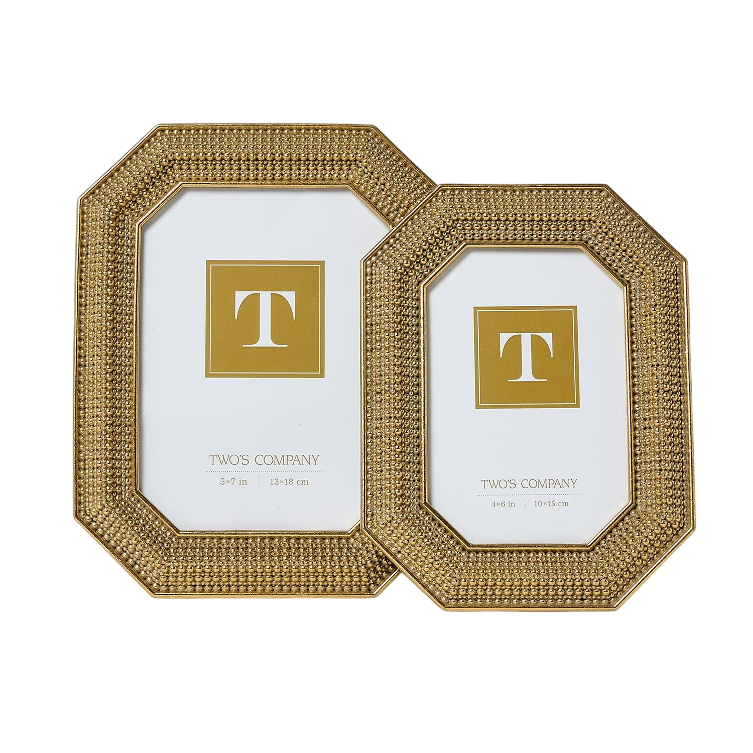 Gold Beaded Photo Frames (Set of 2)
