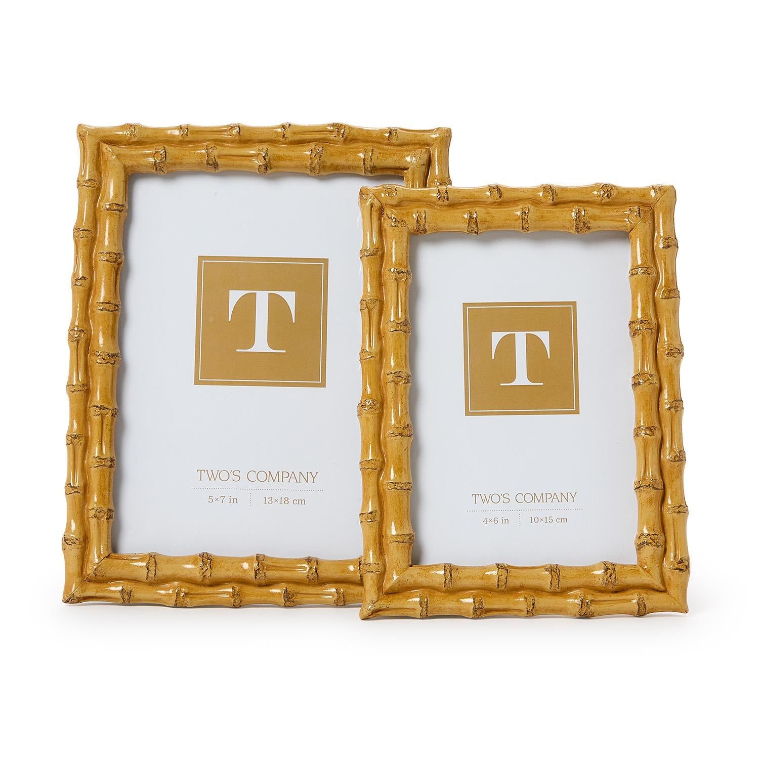 Blonde Faux Bamboo Photo Frames (Set of 2)