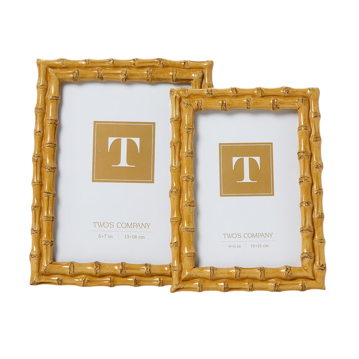 Blonde Faux Bamboo Photo Frames (Set of 2)