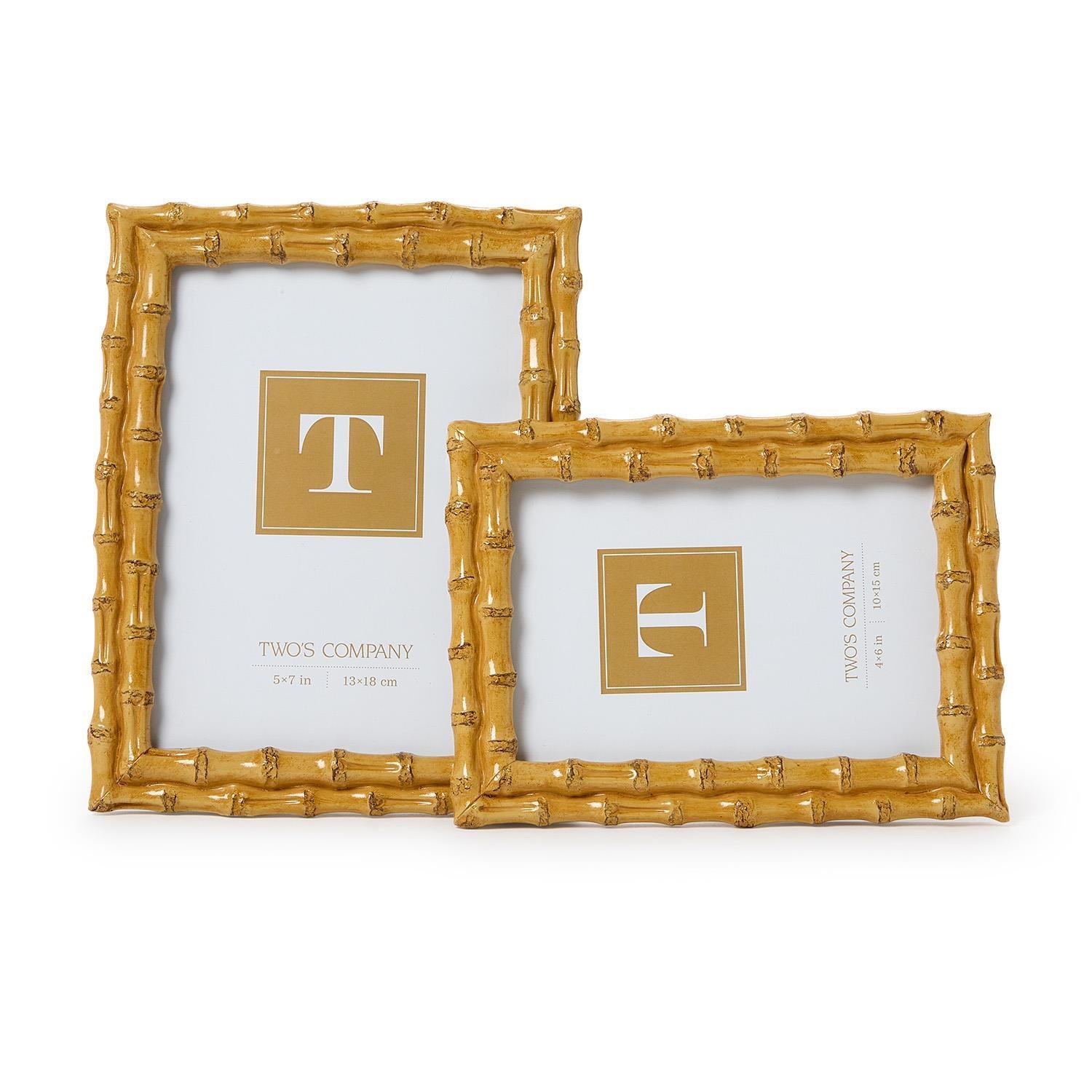 Blonde Faux Bamboo Photo Frames (Set of 2)