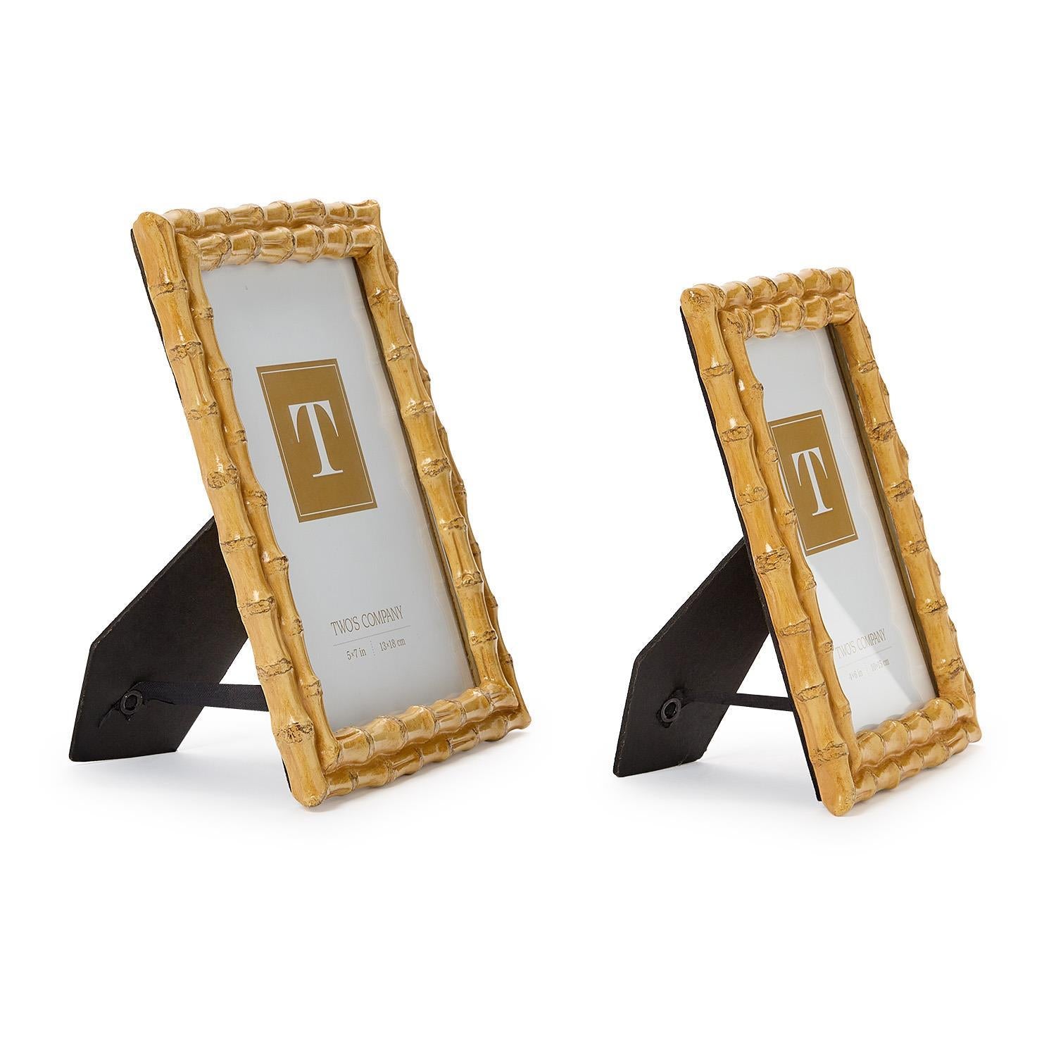 Blonde Faux Bamboo Photo Frames (Set of 2)