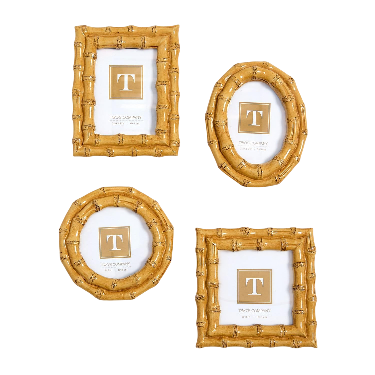 Blonde Faux Bamboo Photo Frames (Set of 4)