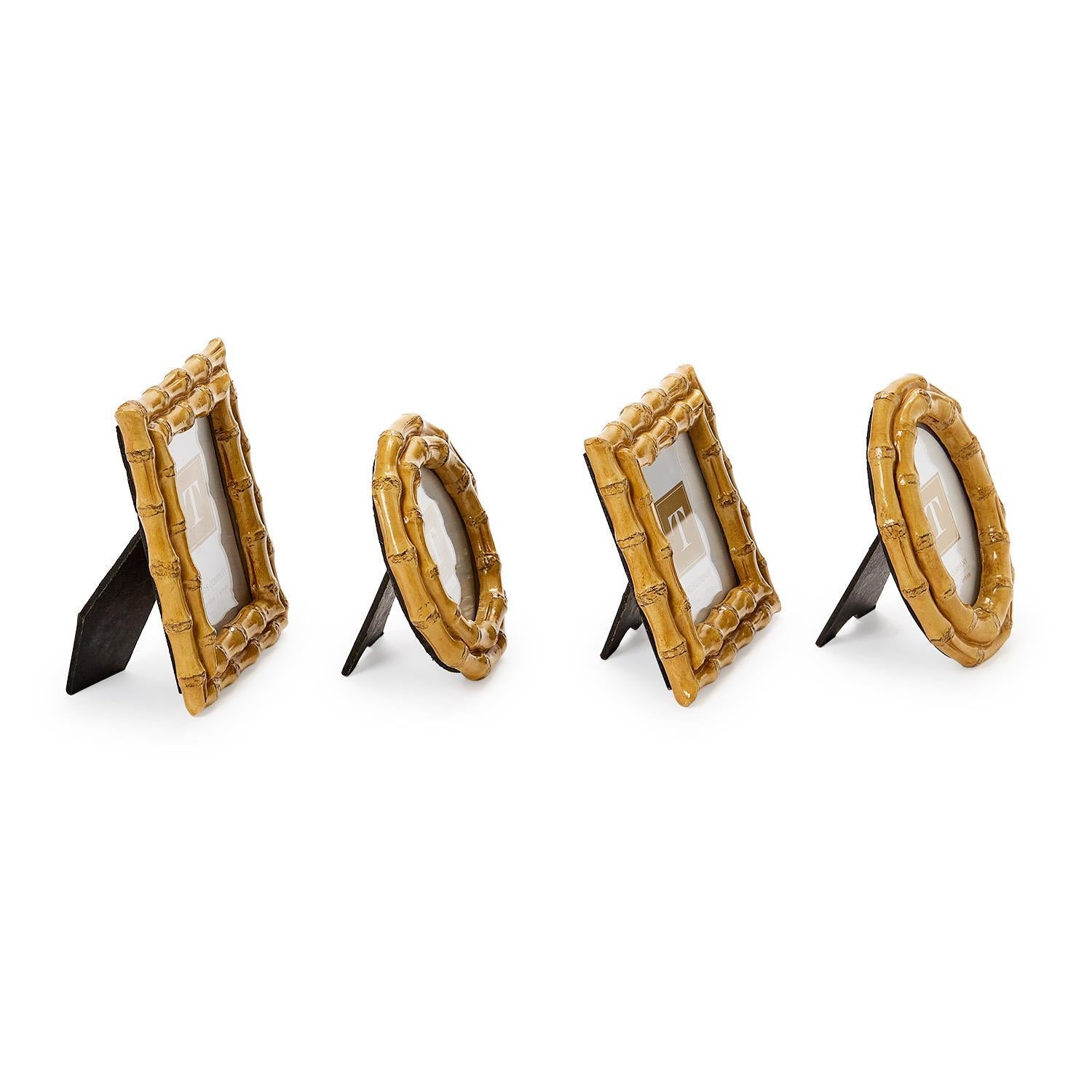 Blonde Faux Bamboo Photo Frames (Set of 4)