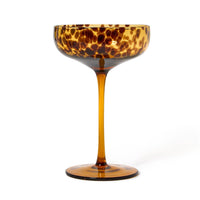 Tortoise Print Coupe Glasses (Set of 4)