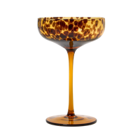 Tortoise Print Coupe Glasses (Set of 4)