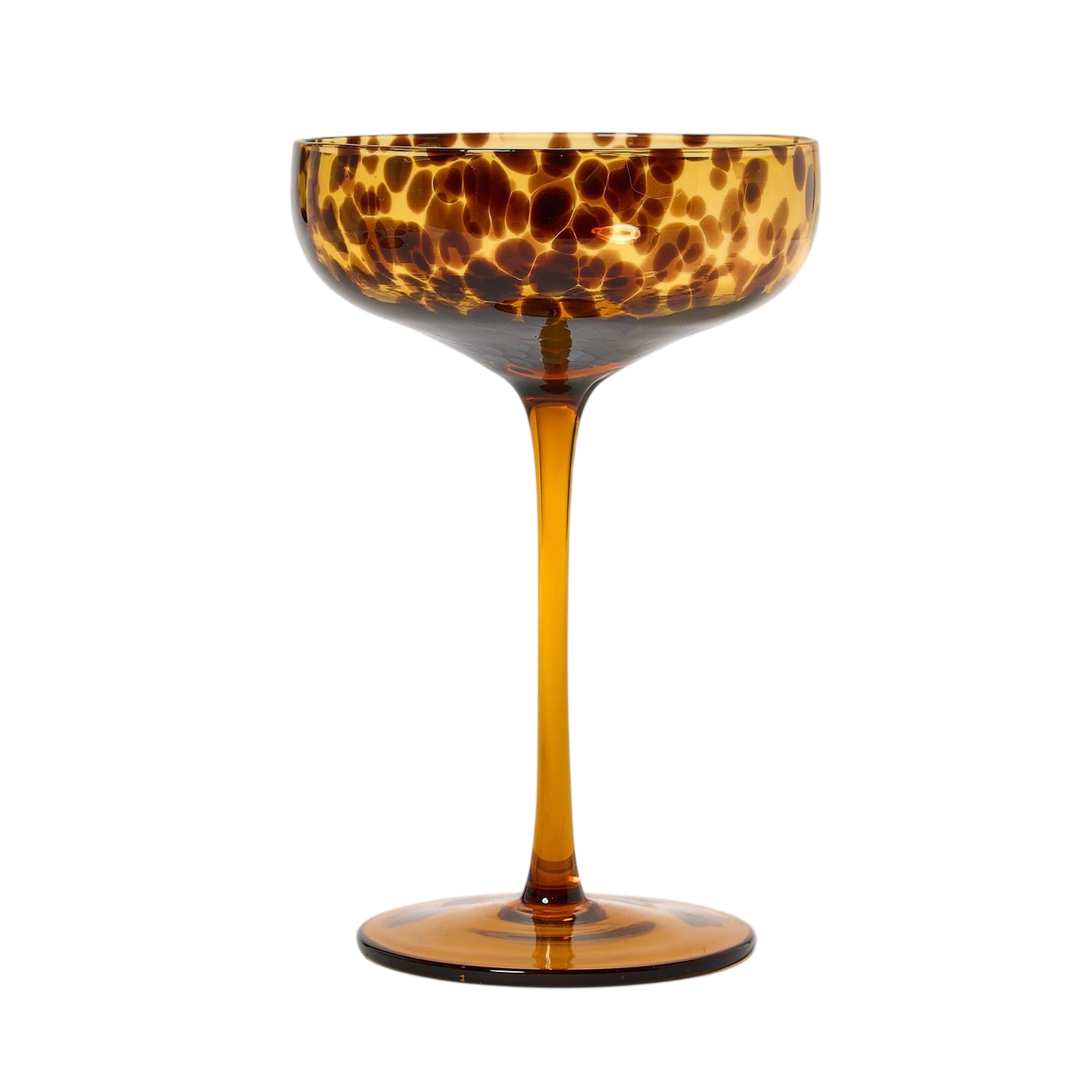 Tortoise Print Coupe Glasses (Set of 4)