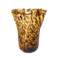 Tortoise Print Flare Hand-Blown Vase