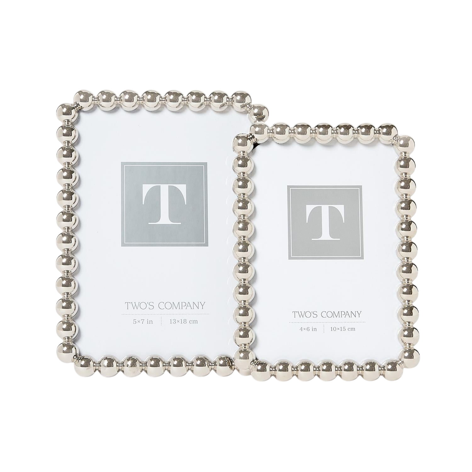 Silver Metallic Ball Photo Frames (Set of 2)