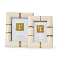 Faux Bone Inlay Photo Frames (Set of 2)