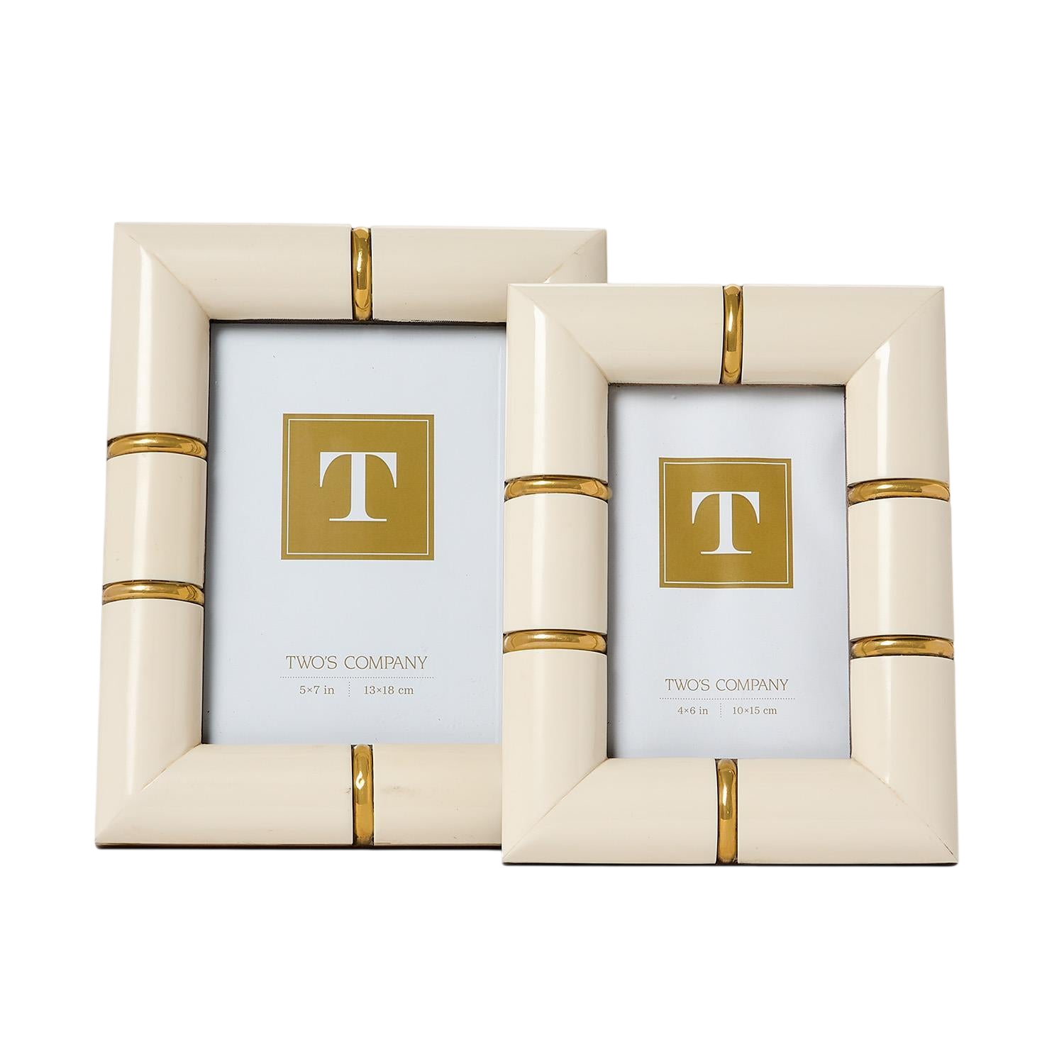 Faux Bone Inlay Photo Frames (Set of 2)