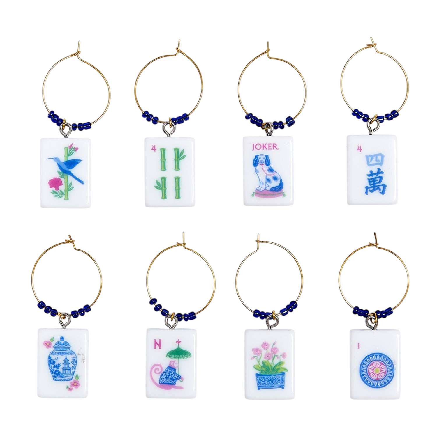 Mahjong Wine Charms (Set of 6)