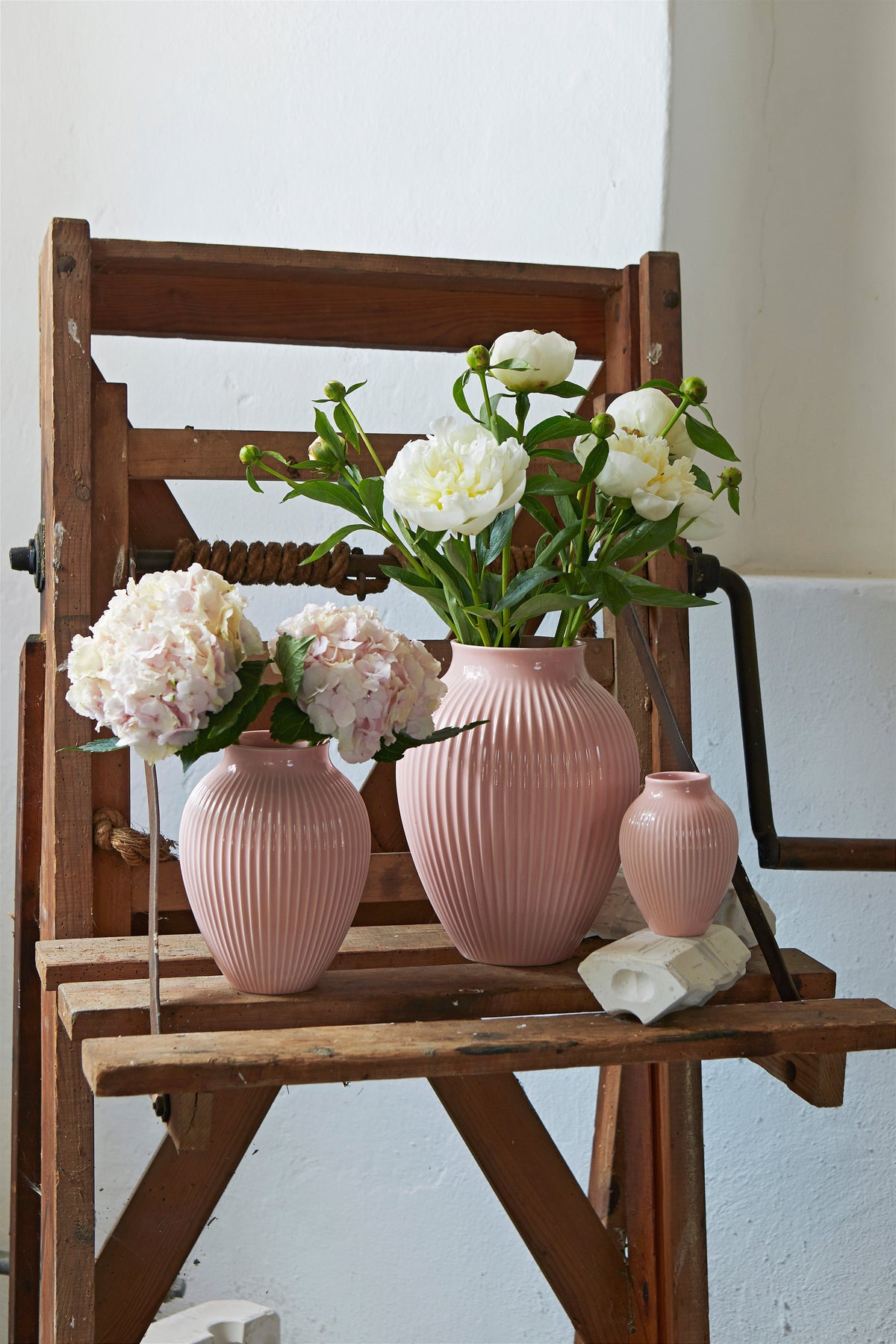 Knabstrup Vase, Pink, Grooves