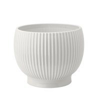 Knabstrup Flowerpot with Grooves, White
