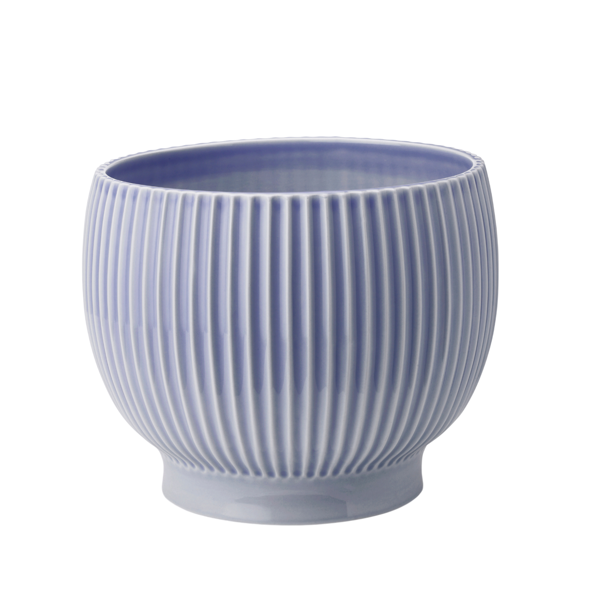 Knabstrup Flowerpot with Grooves, Lavender Blue