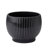 Knabstrup Flowerpot with Grooves, Black