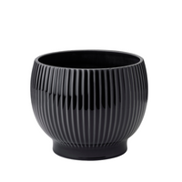 Knabstrup Flowerpot with Grooves, Black