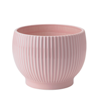 Knabstrup Flowerpot with Grooves, Pink