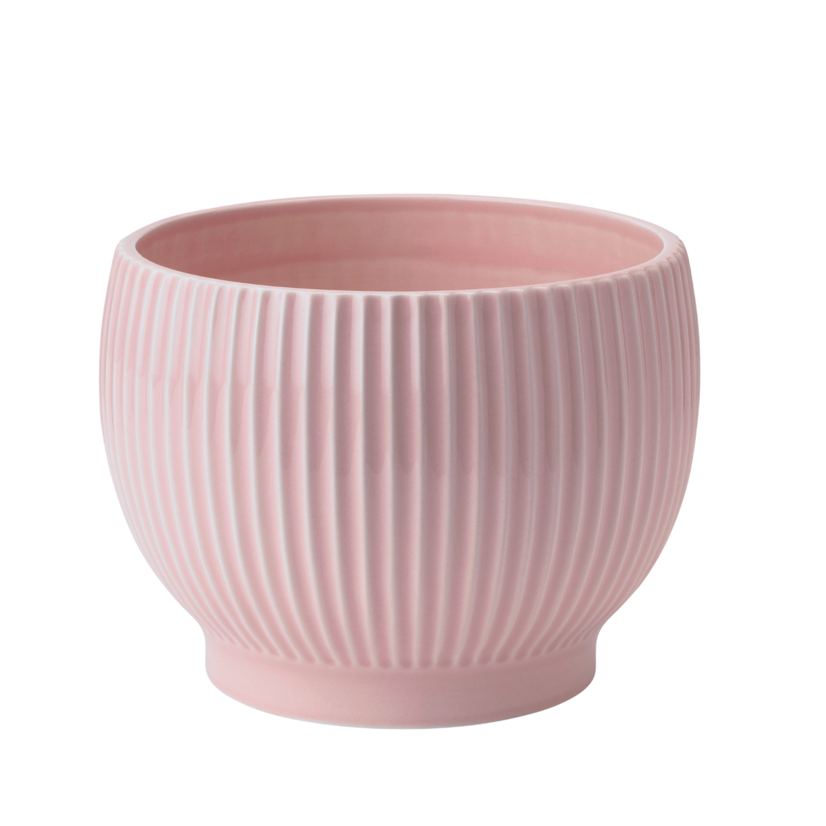 Knabstrup Flowerpot with Grooves, Pink