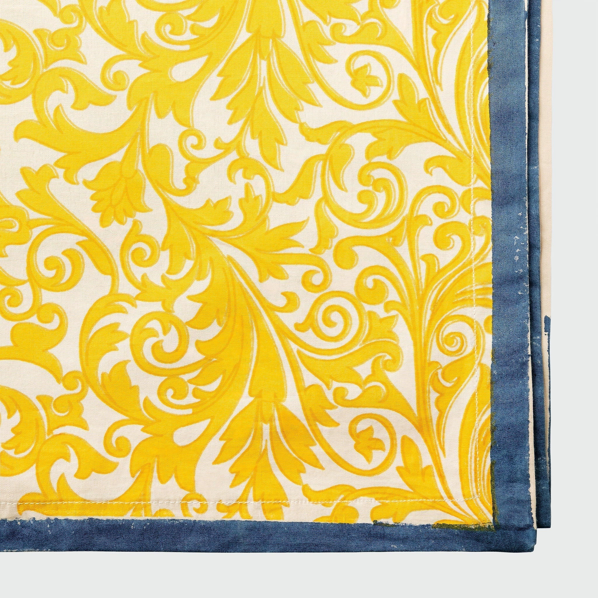 Damask Print Tablecloth - Yellow
