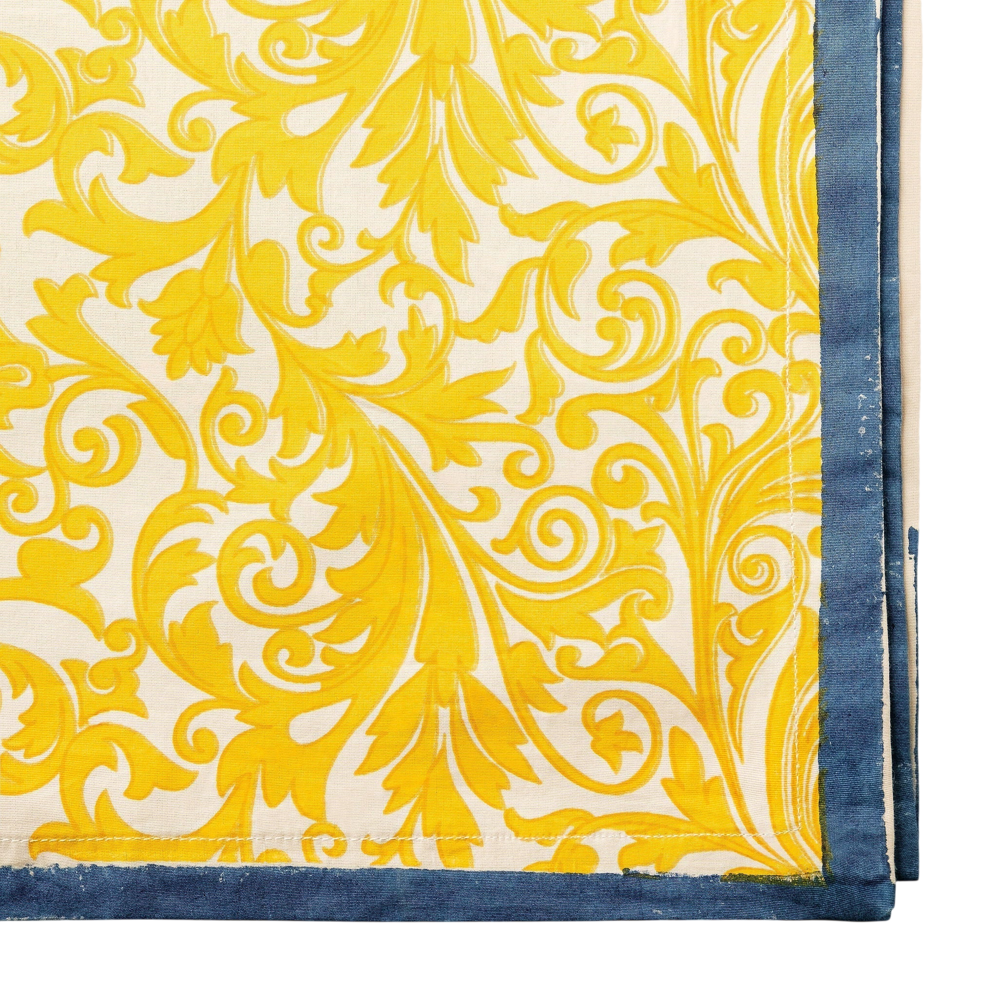 Damask Print Tablecloth - Yellow