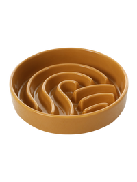 [Wave] Slow Feeder Dog Bowls - Beige / Orange