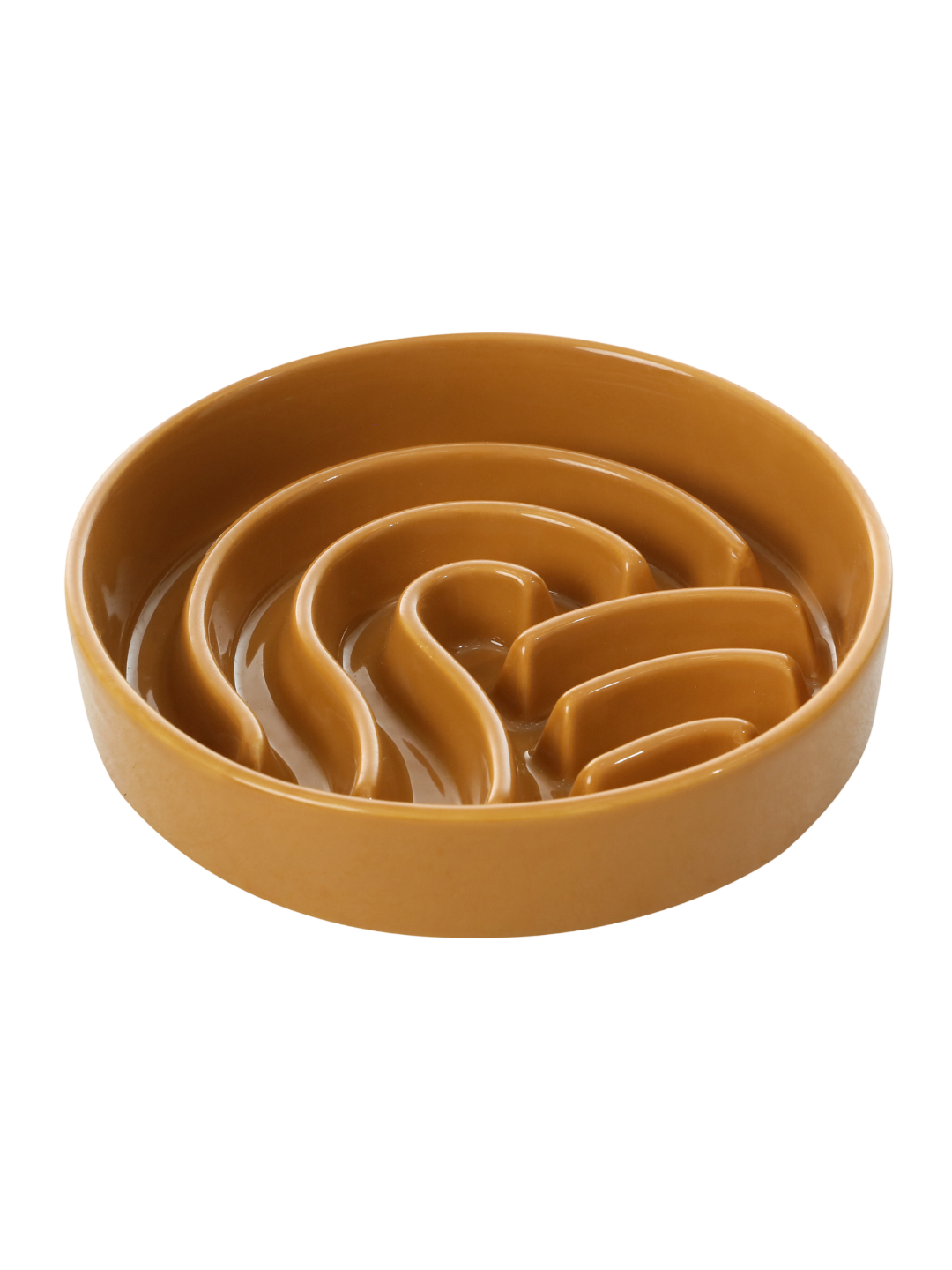 [Wave] Slow Feeder Dog Bowls - Beige / Orange