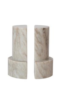 Roya Marble Bookends, Set of 2