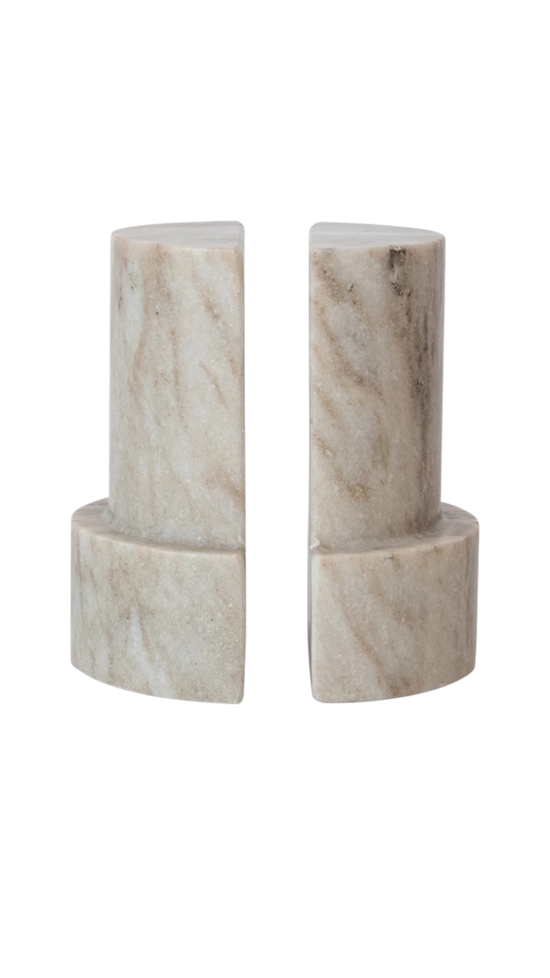 Roya Marble Bookends, Set of 2