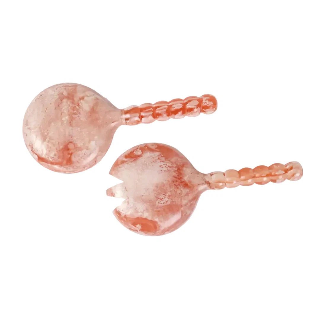 Resin Salad Server Set | Pink Hand-Poured | Set of 2