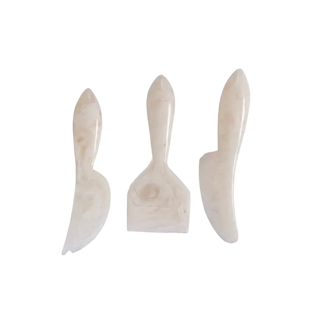 Hand-Poured Resin Cheese Knife Set - Vanilla