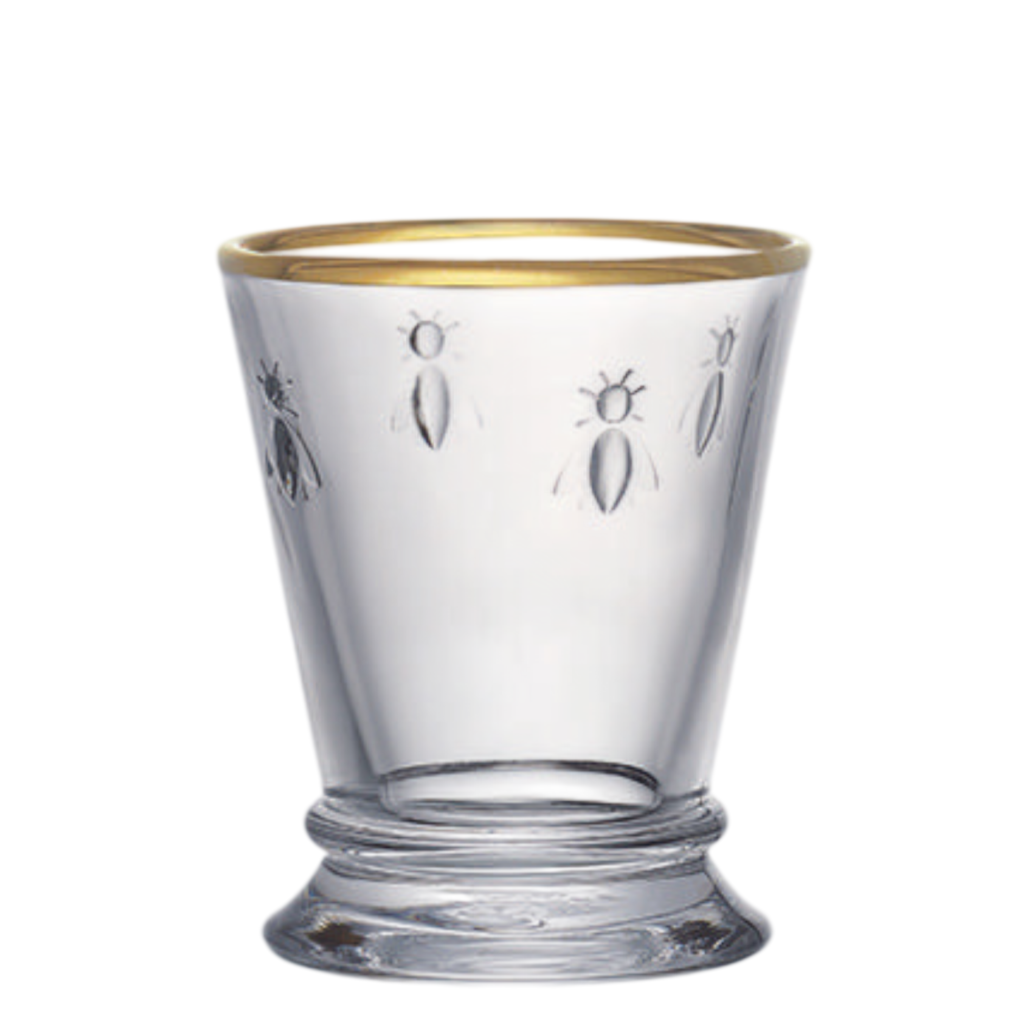 Gold-Rim Bee Tumblers — Set of 4