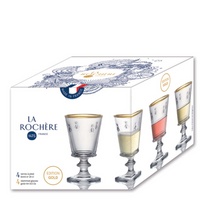 Gold-Rim Bee Wine Glasses — Set of 4