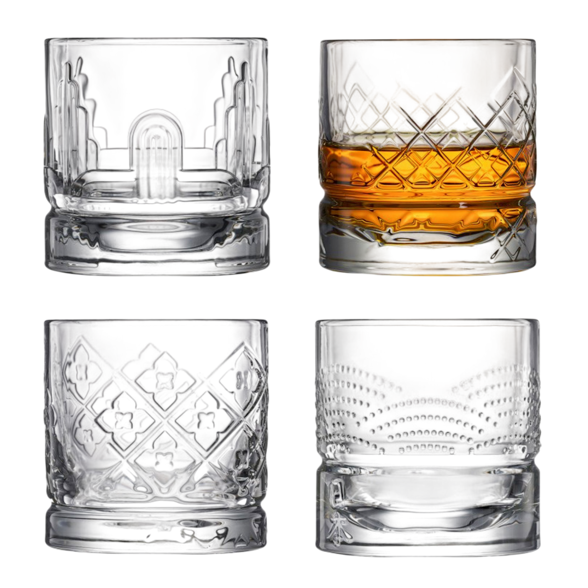 Dandy Assorted Whiskey Glasses – Set of 4