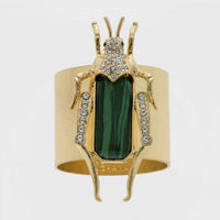 Grasshopper Napkin Rings - Faux Malachite (Set of 2)