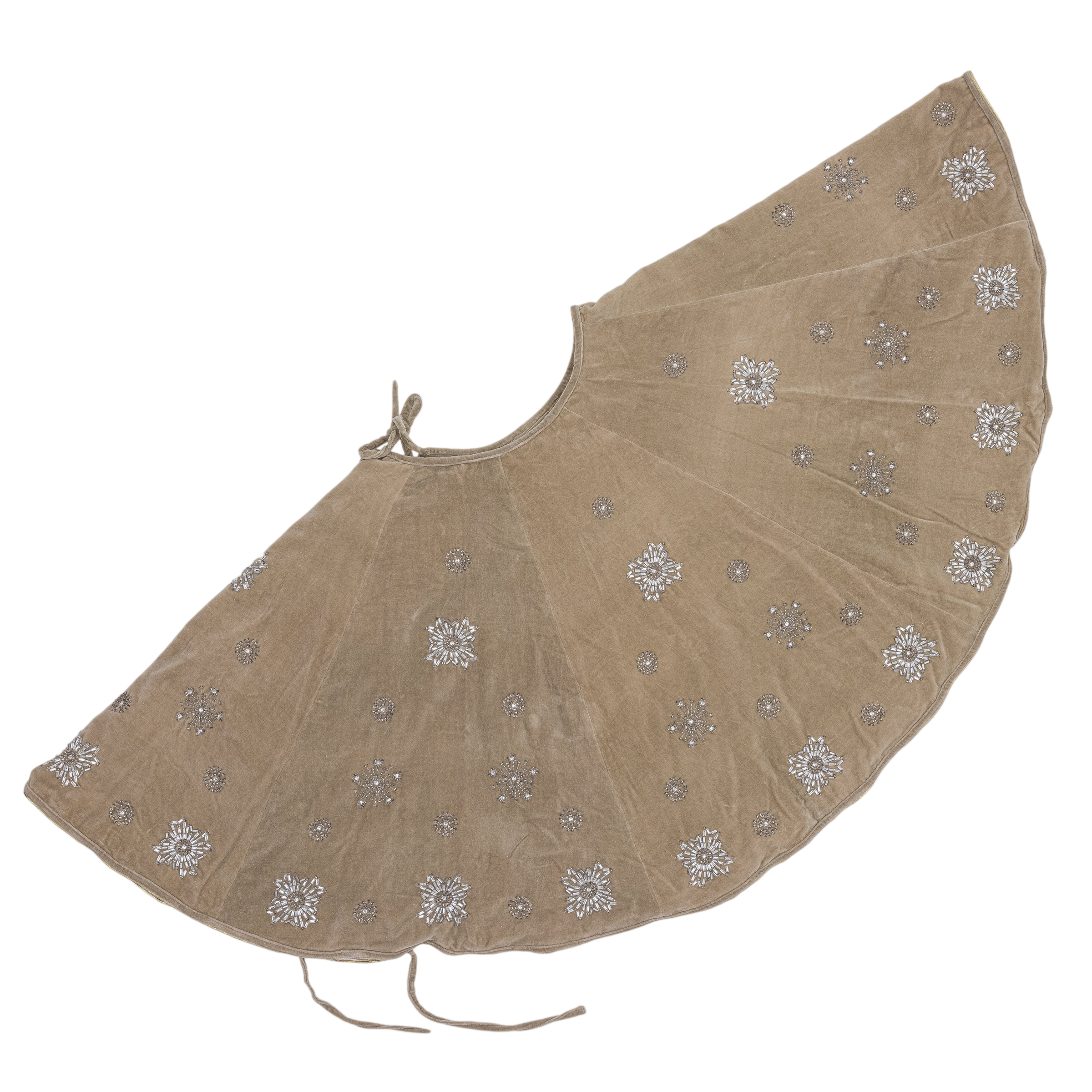 Extra Large Snowflake Tree Skirt - Taupe