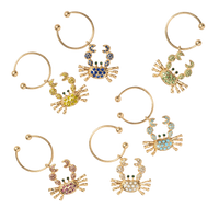 Crab Wine Charms - Rainbow