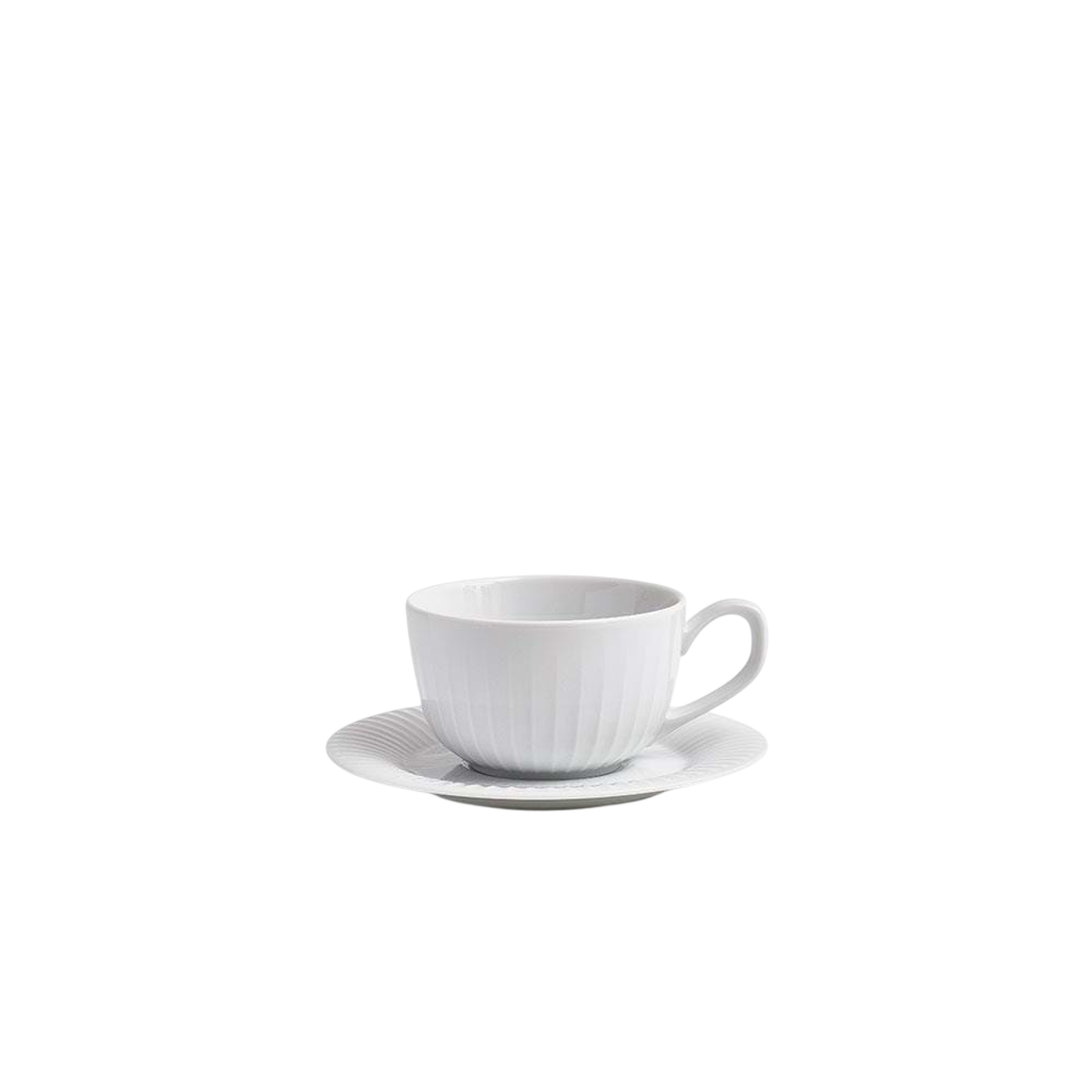 Kähler Hammershøi Cup w/Saucer, White, 3 Pcs.