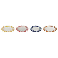 Handpainted Stripe Ceramic Salad Plate - Red (Set of 2)