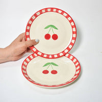 Ceramic Cherry Dessert Plate (Set of 2)