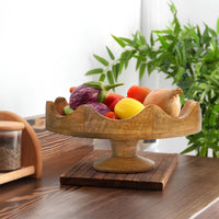 Mela Artisans Scalloped Pedestal Fruit Stand