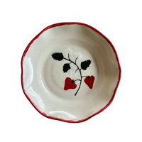 Strawberry Flowers Appetizer Plate (Set of 6)