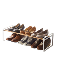 Stackable Shoe Rack (7" H)  - Steel + Wood
