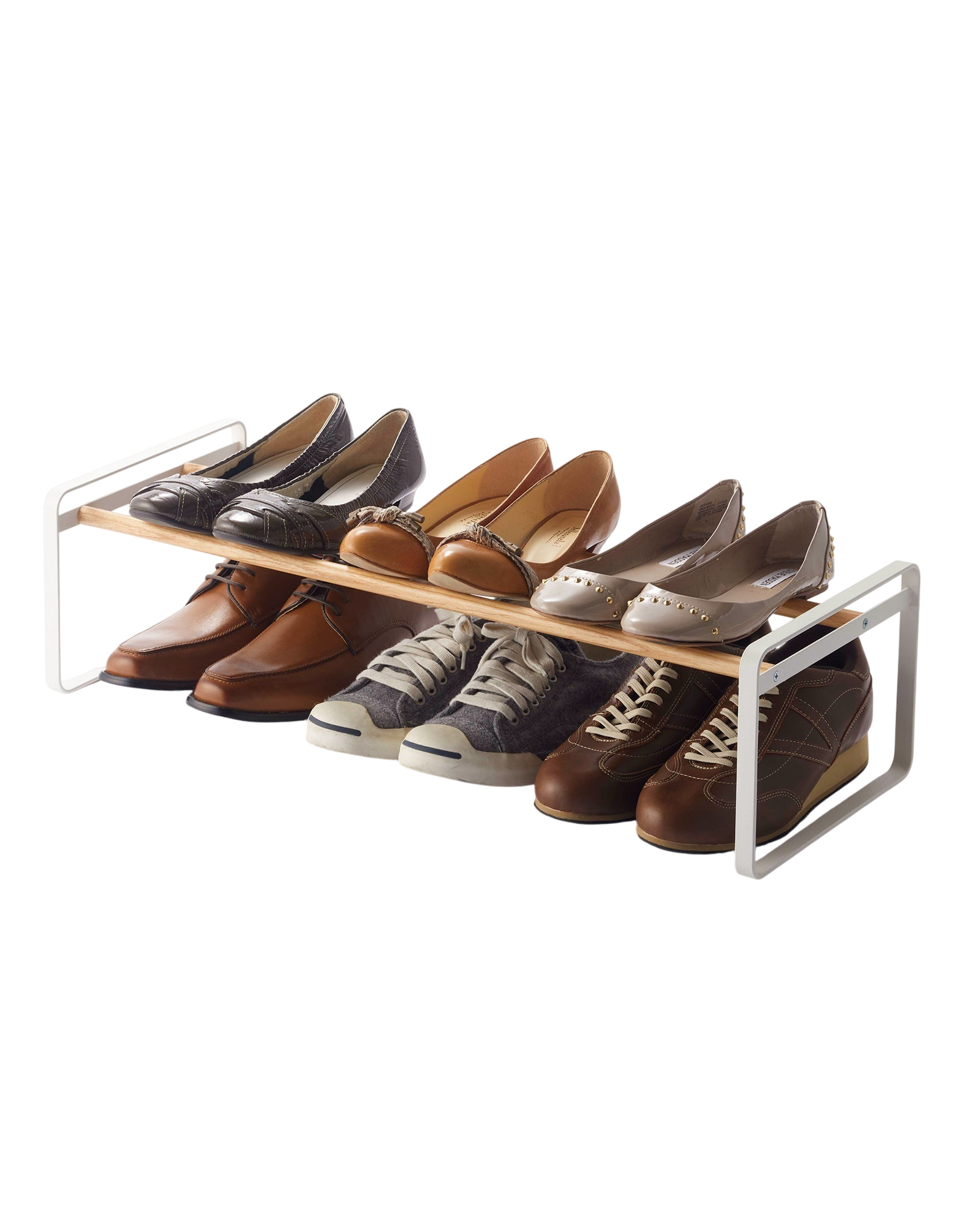 Stackable Shoe Rack (7" H)  - Steel + Wood