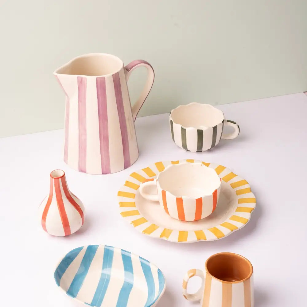 Ceramic Stripe Pitcher